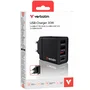 Verbatim Cargador de Pared 30W con 1x USB-C PD y 3x USB-A, Negro